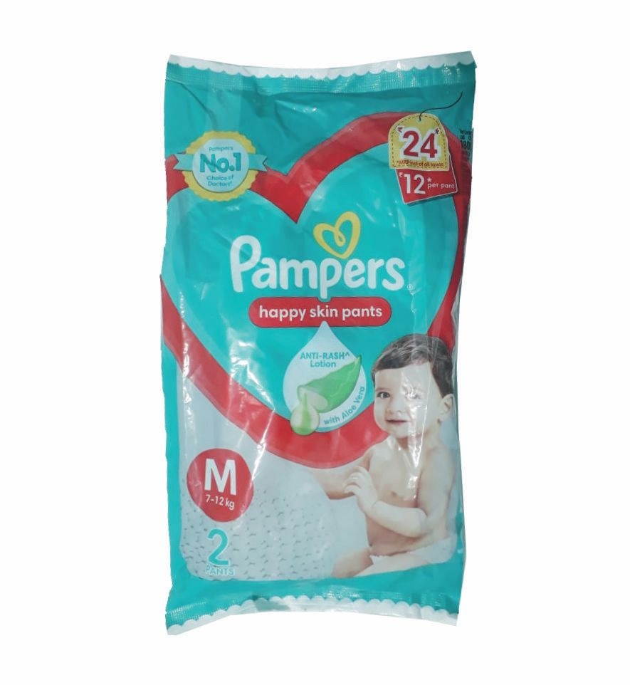 Pampers Diapers Pant, 2Pants, Size-M (7-12kg) | Pack of 8