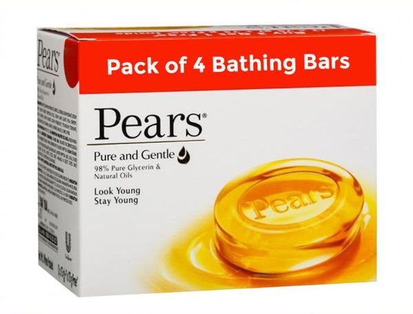 Pears Pure & Gentle Glycerin & Natural Oils Bathing Soap, 75g | Pack of 4 
