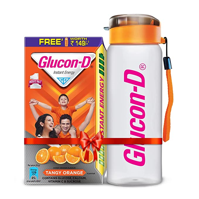 Glucon-D Tangy Orange 1kg  + Free Bottle worth of Rs. 149