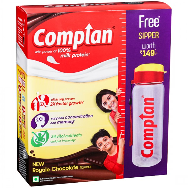 Complan Royale Chocolate, 500g (Carton)+ Free Shipper Bottle 