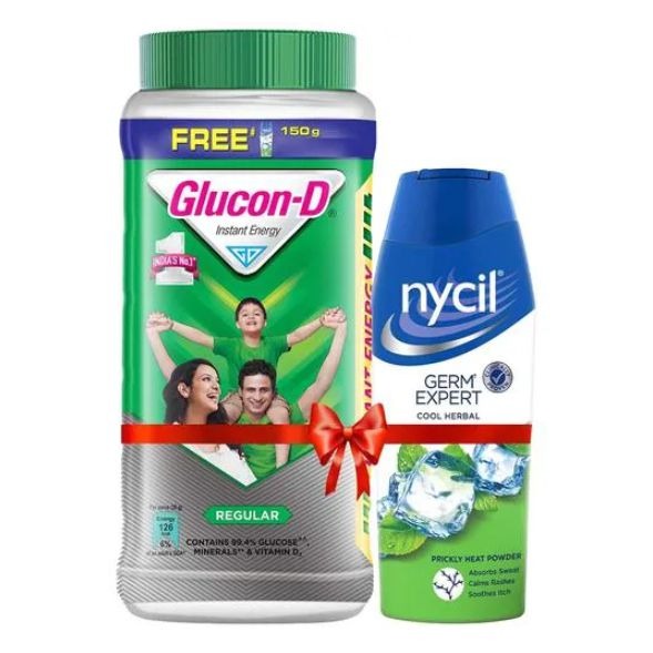 Glucon-D Regular 1kg + Free- 150g Nycil Powder 