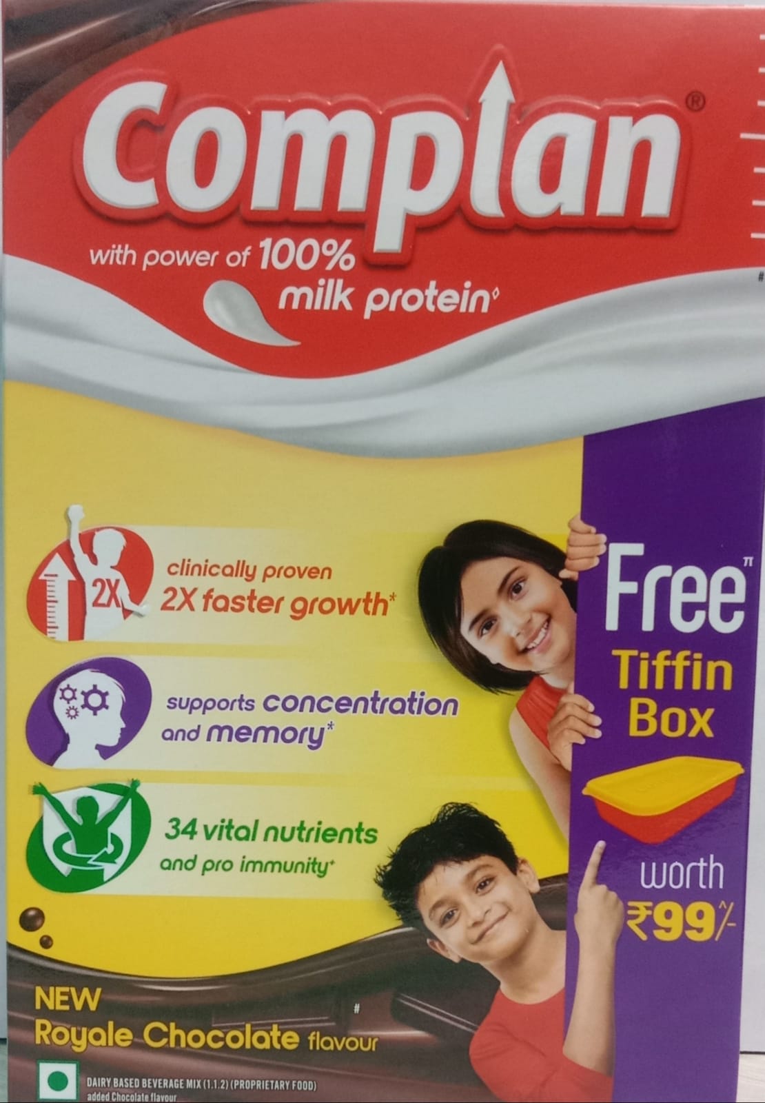 Complan Royale Chocolate, 500g (Cartoon)+ Tiffin Box Free